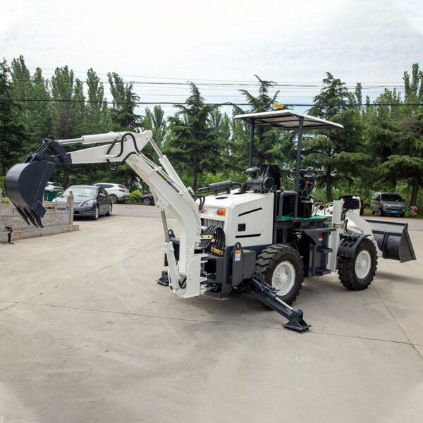 4WD Backhoe Loader for farm and road maintenance.